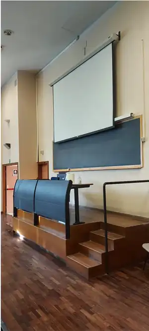 Picture of the podium within the main track of the venue.