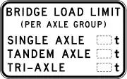 Australia:maxaxleload=*maxbogieweight=*(how to distinguish between tandem and tri-axle group?)