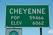 Cheyenne, Wyoming:ele=1848 → ele=6062'