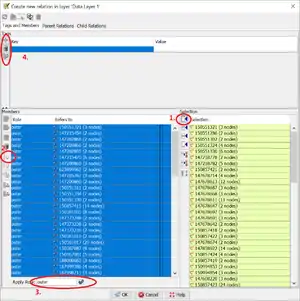 The dialog box for creating a new relation