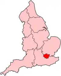 Region Highlighted on England Map