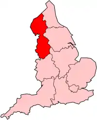 Region Highlighted on England Map
