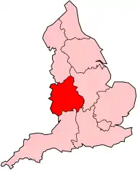 Region Highlighted on England Map