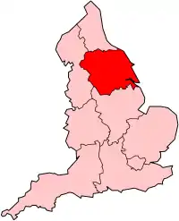 Region Highlighted on England Map