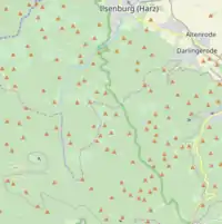 Many peaks in the Harz Mountains