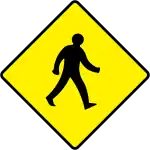 Ireland pedestrian warning sign