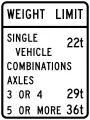 Illinois:maxweight:hgv=22 stmaxweight:hgv:conditional=29 st @ (axle=3 and trailer); 29 st @ (axle=4 and trailer); 36 st @ (axle>=5 and trailer)maxweight:hgv_articulated:conditional=29 st @ (axle=3 or axle=4); 36 st @ (axle>=5)(specify unit as short tons)