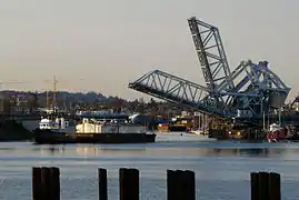The Strauss design Johnson Street Bridge across Victoria Harbour, British Columbia, built in 1924