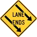 US "lane ends" sign