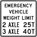 maxweight:emergency=25 stmaxweight:emergency:conditional=25 st @ (axles=2); 40 st @ (axles>=3)(specify unit as short tons)