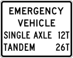 maxaxleload:emergency=12 stmaxbogieweight:emergency=26 st(specify unit as short tons)