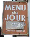 "Menu du jour" (special offer for lunch)