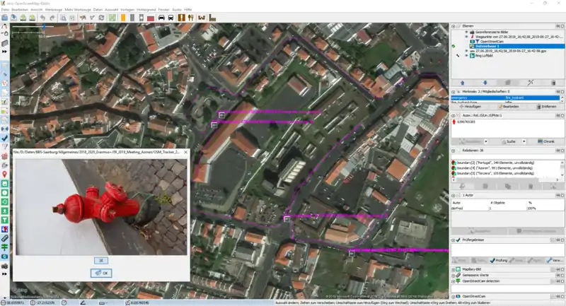 Dados importados do OSMtracker para o JOSM