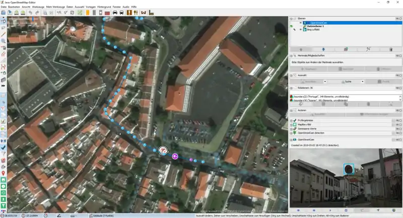 Imagens do OpenStreetCam em JOSM