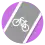 a bicycle pictogram on a street on a blue background