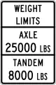 Texas:maxaxleload=25000 lbsmaxaxleload:conditional=8000 lbs @ (bogie)