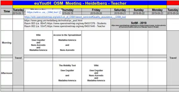 Wochenplan Lehrer