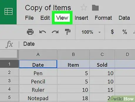 Image titled Make a Header on Google Sheets on PC or Mac Step 6