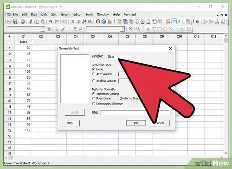 Image titled Perform a Normality Test on Minitab Step 7Bullet1