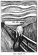 1895, lithograph print. About 45 prints were made before the printer repurposed the lithograph stone; a few were hand colored by Munch.