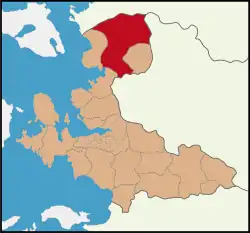 Location of Bergama within İzmir Province.