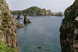A bay at Sibiryakov Island, 50&nbsp;km (31&nbsp;mi) south from Vladivostok
