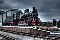 Locomotive monument at Putyvl railway station