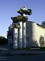 Vehicle monuments in downtown Slavuta