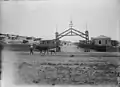 Bnei Brak 1925: “View of Colony with the Gate of Honor”