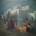 Eanger Irving Couse, Taos Pueblo—Moonlight, 1914