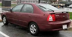 Sedan: 2001–2003 .mw-parser-output .hatnote{font-style:italic}.mw-parser-output div.hatnote{padding-left:1.6em;margin-bottom:0.5em}.mw-parser-output .hatnote i{font-style:normal}.mw-parser-output .hatnote+link+.hatnote{margin-top:-0.5em}Main article: Kia Sephia