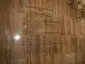 Texts at a wall showing the history of the church