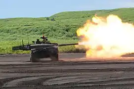 Shooting of 120&nbsp;mm Smoothbore gun