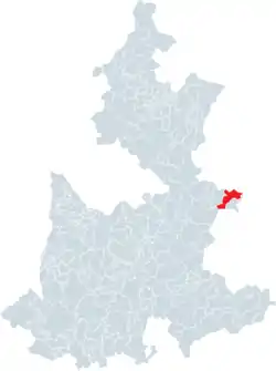 Location of the municipality in Puebla