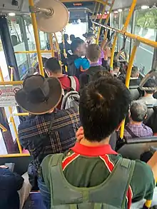A capacity representation of 130 and 140 bus services during peak hours. Taken between May and July 2021.