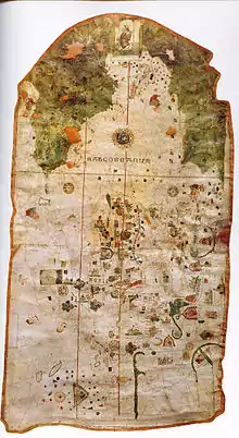Image 5World Map by Juan de la Cosa (1500), the first map showing the Americas. (from History of cartography)
