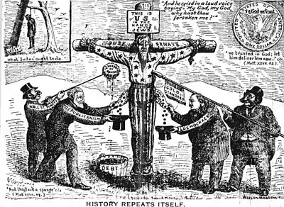 Antisemitic American political cartoon, Sound Money magazine, April 15, 1896 issue