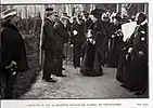 Visit of their Majesties to the Military Hospital of Madrid, in Carabanchel.