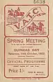 Front cover 1922 VATC Caulfield Stakes Racebook