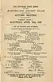 Inside cover 1933 AJC St Leger showing raceday officials.