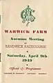 Front cover 1949 AJC Chipping Norton Stakes racebook.