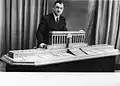 André Toison with a maquette
