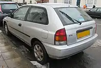 Mazda 323P hatchback (UK) with different reverse and rear fog lights position