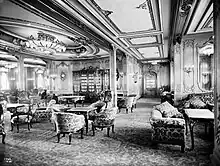 The First Class lounge of RMS Olympic, Titanic's sister ship