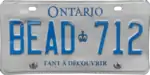 Sample Ontario license plate