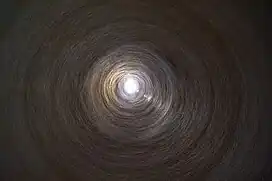 Interior of yakhchal in Meybod, Iran showing conical chimney