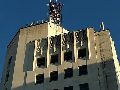 Telephone Company Building on Calea Victoriei in Bucharest, Romania (1929-1934) by Walter Froy, Louis S. Weeks and Edmond van Saanen Algi, qualified as a monument istoric (Romanian for historic monument)
