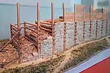 Model of a pfostenschlitzmauer wall