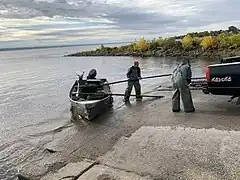 Boat launch, commercial fishermen