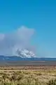Smoke from the Mangum Fire on Forest Road 22 on June 9, 2020